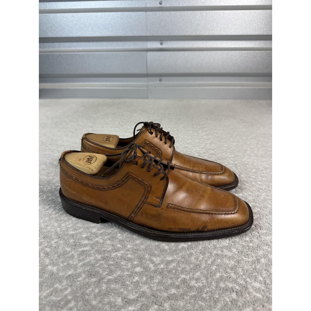 Magnanni Shoes Mens Size 8 M Brown Leather Derby Square Toe Dress Lace Up EU41
